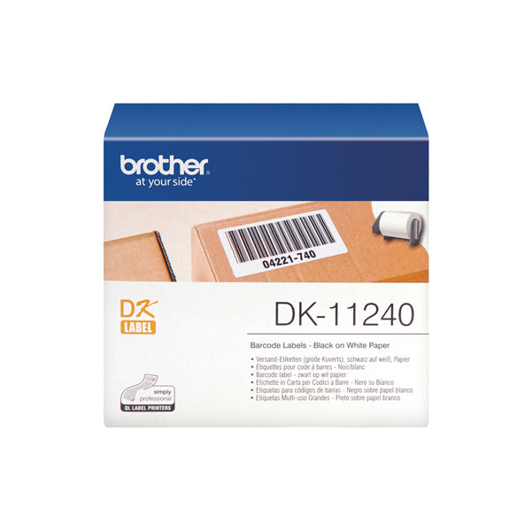 DK-11240 - Brother - Etichette adesiva 600 Etichette 102 x 51 mm - Nero/Bianco - DK-11240<br\> Altre Informazioni: <br\>600 etichette ades in carta Nero/Bianco 102mm x 51mm - BROTHER Conf. da 1 Pz.