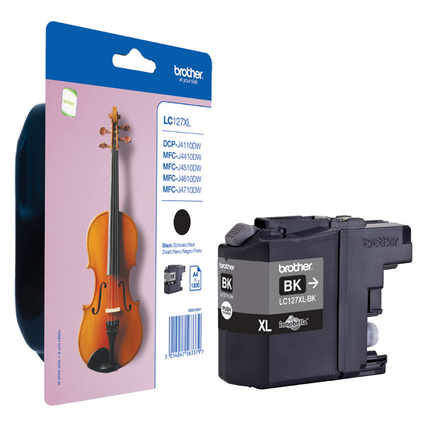 LC-127XLBK - Brother - Cartuccia - Nero - LC127XLBK - 1200 pag<br\> Altre Informazioni: <br\>Cartuccia Nero MFC-J4410DW MFC-J4510DW Aalta capacitÓ - BROTHER Conf. da 1 Pz.