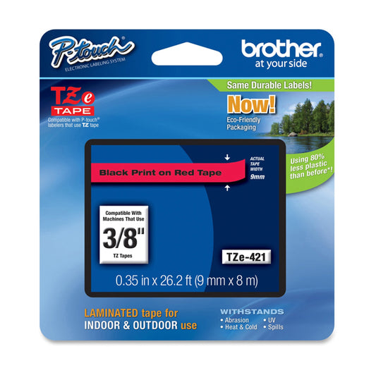 BROTHER - TZE421 - Brother - Nastro -  Nero-Rosso - TZE421 -  9mm x 8mt