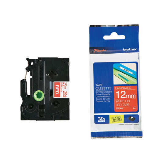 BROTHER - TZ-e435 - Brother - Nastro -  Bianco-Rosso - TZE435 - 12mm x 8mt