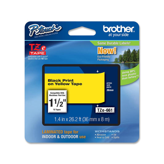 BROTHER - TZ-e661 - Brother - Nastro -  Nero-Giallo - TZE661 - 36mm x 8mt