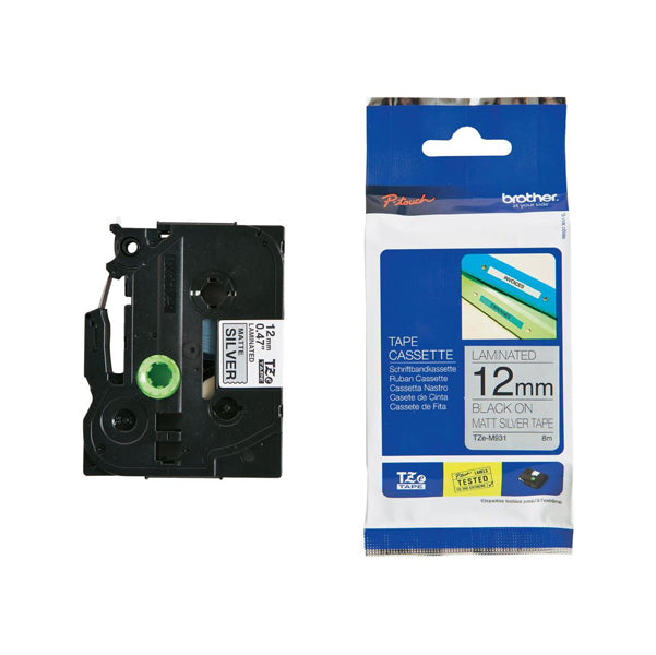 BROTHER - TZeM931 - Brother - Nastro metallizzato - Nero-argento opaco - TZEM931 - 12mm x 8mt