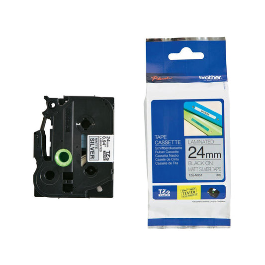 BROTHER - TZeM951 - Brother - Nastro metallizzato - Nero-argento opaco - TZEM951 - 24mm x 8mt