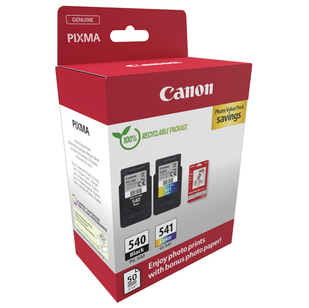 CANON - 5225B013 - Canon - Cartuccia Ink PG-540-CL-541 - con Confezione Fogli - 5225B013 - CAN5225B013 -  Conf. da 1 Pz.