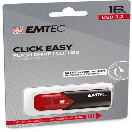 EMTEC - ECMMD16GB113 - Emtec - Memoria USB B110 USB 3.2 ClickEasy - rosso - ECMMD16GB113 - 16 GB