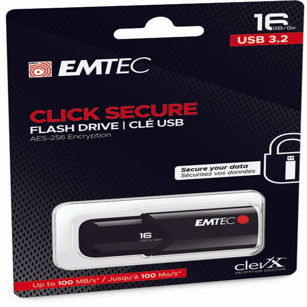 EMTEC - ECMMD16GB123 - Emtec - Memoria USB B120 ClickSecure - ECMMD16GB123 - 16 GB