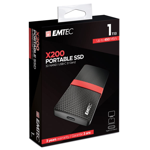 EMTEC - ECSSD1TX200 - Emtec - Hard disk SSD esterno 3.1 - 1 TB - ECSSD1TX200