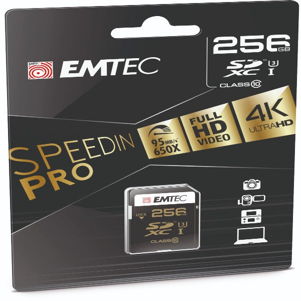 EMTEC - ECMSD256GXC10SP - Emtec - SD Speedin USH-1 U3 - ECMSD256GXC10SP - 256GB