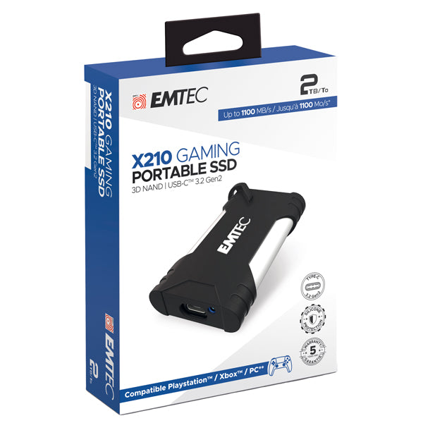 EMTEC - ECSSD2TX210G - Emtec - SSD Portatile Gaming 3.2Gen2 X210 - 2TB - ECSSD2TX210G