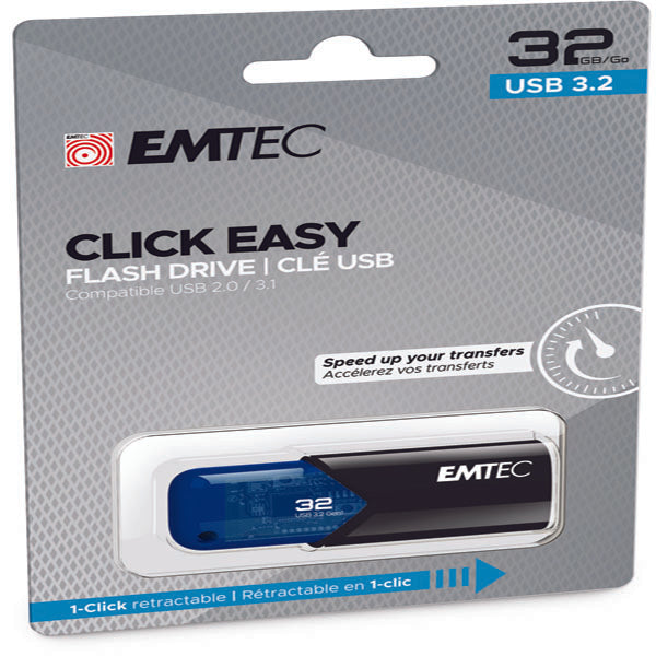 EMTEC - ECMMD32GB113 - Emtec - Memoria USB B110 USB 3.2 ClickEasy - blu - ECMMD32GB113 - 32 GB