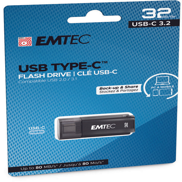EMTEC - ECMMD32GD403 - Emtec - USB 3.2 D400 - Type-C - ECMMD32GD403 - 32GB
