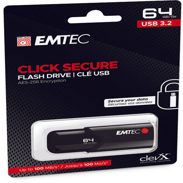 EMTEC - ECMMD64GB123 - Emtec - Memoria USB B120 ClickSecure - ECMMD64GB123 - 64 GB