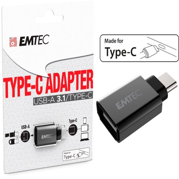 EMTEC - ECADAPT600C - Emtec - USB 3.1 To Type-C con adattatore -1 porta USB-A 3.1 - ECADAPT600C