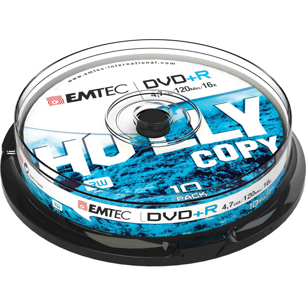 EMTEC - ECOVPR471016CB - Emtec - DVD+R - registrabile, 4,7GB, 16x spindle - conf. 10 pz