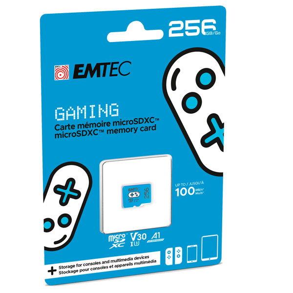 EMTEC - ECMSDM256GXCU3 - Emtec - mSD Gaming UHS-I U3 V30 A1 - Blu - 256GB - ECMSDM256GXCU3