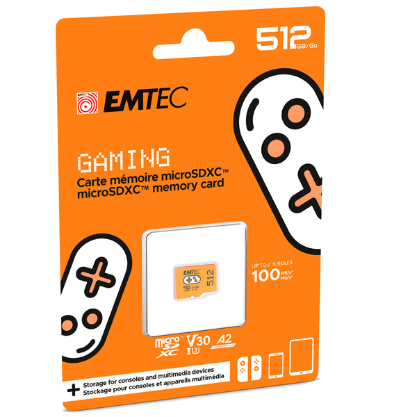 EMTEC - ECMSDM512GXCU3G - Emtec - MSD Gaming UHS-I U3 V30 A2 - Arancione - 512GB - ECMSDM512GXCU3G