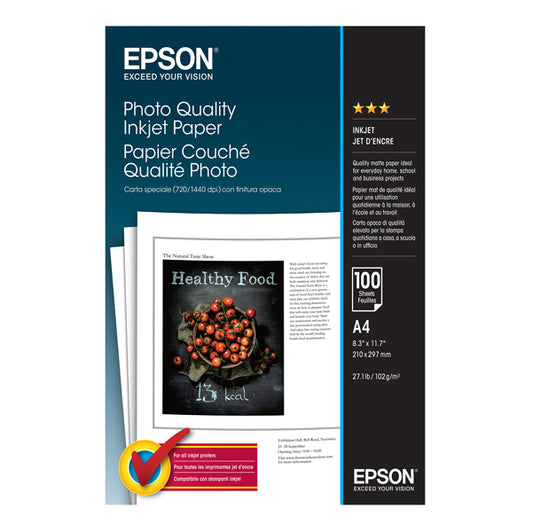 EPSON - C13S041061 - Epson - Photo Quality Inkjet Paper - A4 - 100 Fogli - C13S041061