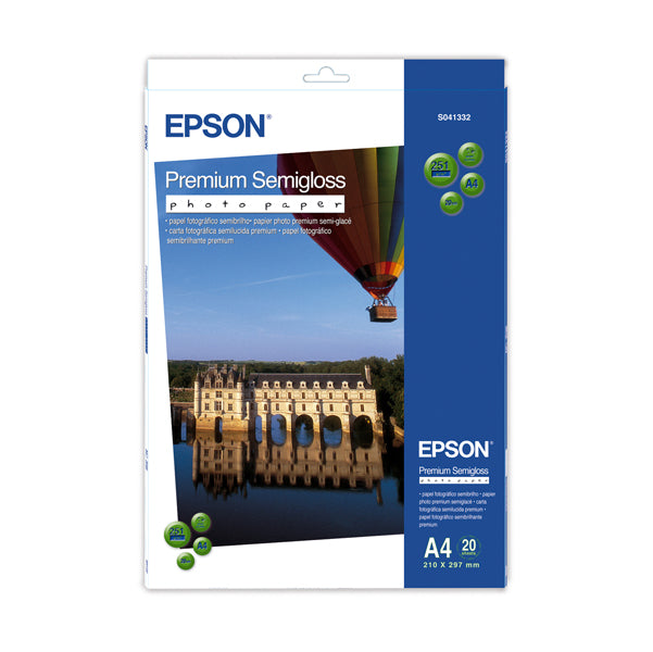 EPSON - C13S041332 - Epson - Premium Semi-Gloss Photo Paper - A4 - 20 Fogli - C13S041332