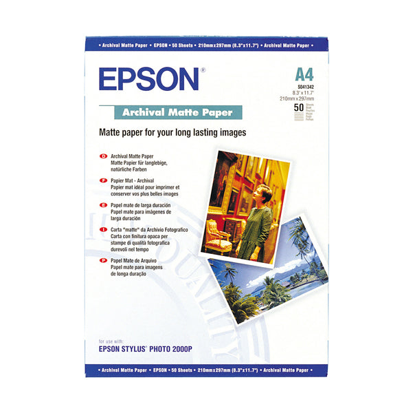 EPSON - C13S041342 - Epson - Archival Matte Paper - A4 - 50 Fogli - C13S041342