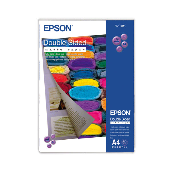 EPSON - C13S041569 - Epson - Double-Sided Matte Paper - A4 - 50 Fogli - C13S041569