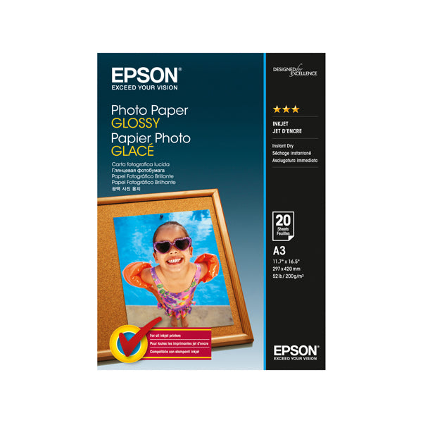 EPSON - C13S042536 - Epson - Photo Paper Glossy - A3 - 20 Fogli - C13S042536