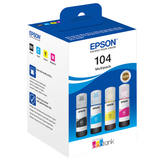 EPSON - C13T00P640 - Epson ECOTANK 104 MULTIPACK BK-C-M-G