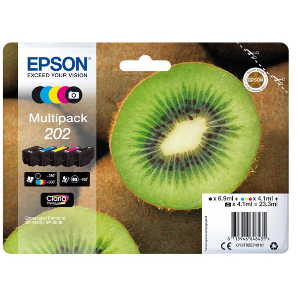 EPSON - C13T02E74010 - Epson - Multipack Cartuccia ink - 202 - C-M-Y-K-K PH - C13T02E74010 - C-M-Y-K PH 4,1ml cad - K 6,9ml