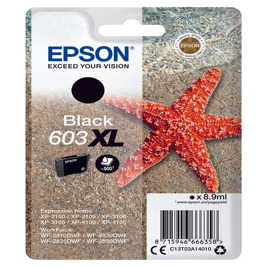 EPSON - C13T03A14010 - Epson - Cartuccia ink - 603XL - nero - C13T03A14010 - 500 pag