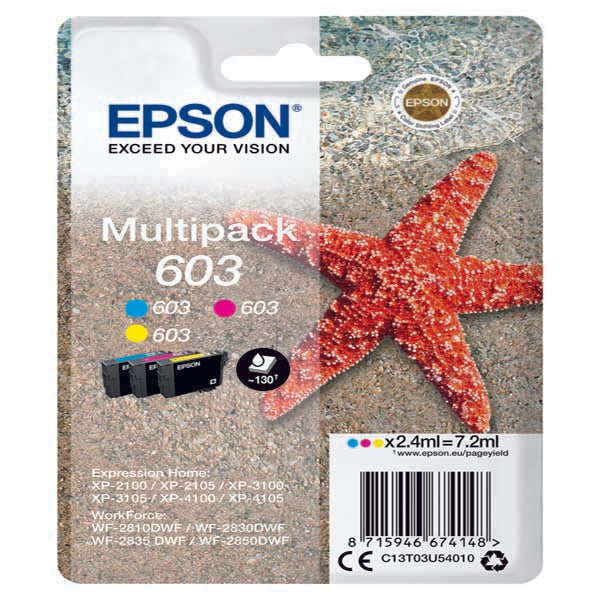 EPSON - C13T03U54010 - Epson -  Cartuccia ink - 603 - C-M-Y - C13T03U54010 - 130 pag cad.