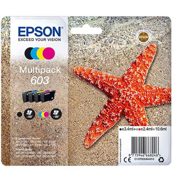 EPSON - C13T03U64010 - Epson - Cartuccia ink - 603 - C-M-Y-K - C13T03U64010 - BK 3,4ml - C-M-Y 2,4ml cad