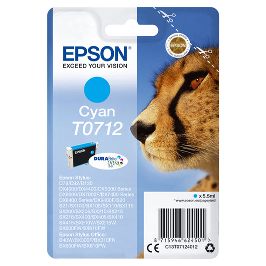 EPSON - C13T07124012 - Epson - Cartuccia ink - Ciano - T0712 - C13T07124012 - 5,5ml