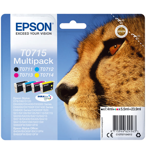 EPSON - C13T07154012 - Epson - Multipack Cartuccia ink - C-M-Y-K - T0715 - C13T07154012 - C-M-Y 5,5ml - K 7,4ml