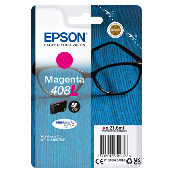 EPSON - C13T09K34010 - Epson - Cartuccia DuraBrite Ultra 408L - Magenta - C13T09K34010