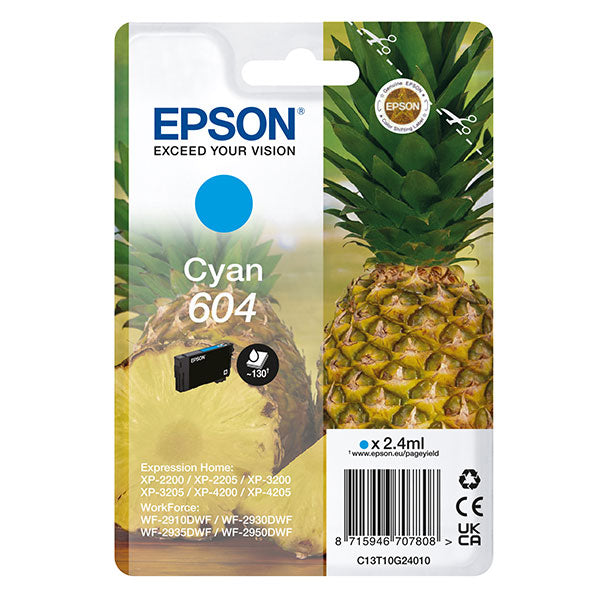 EPSON - C13T10G24010 - Epson - Cartuccia - Ciano - 604 - C13T10G24010 - 2,4 ml