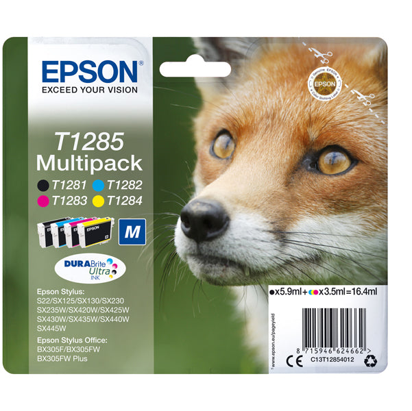 EPSON - C13T12854012 - Epson - Multipack Cartuccia ink - C-M-Y-K - T1285 - C13T12854012 - C-M-Y 3,5ml cad - K 5,9ml