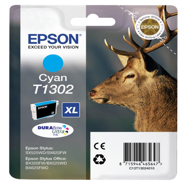 EPSON - C13T13024012 - Epson - Cartuccia ink - Ciano - T1302 - C13T13024012  - 10,1ml