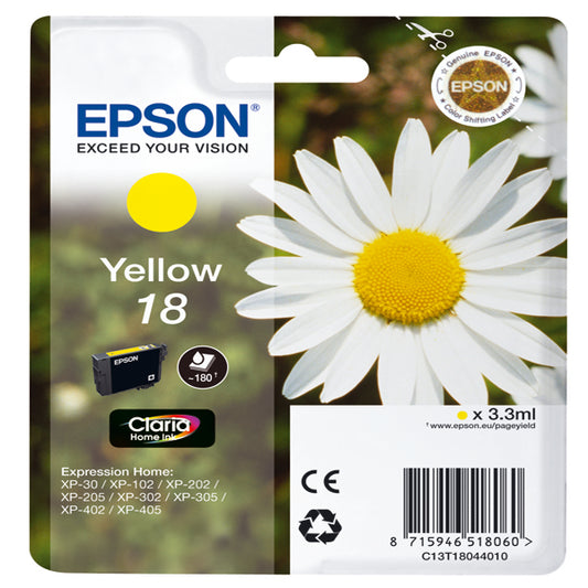 EPSON - C13T18044012 - Epson - Cartuccia ink - 18 - Giallo - C13T18044012 - 3,3ml
