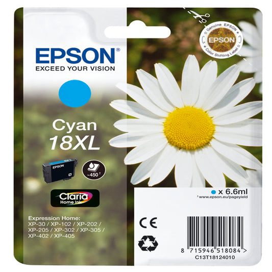 EPSON - C13T18124012 - Epson - Cartuccia ink - 18XL - Ciano - C13T18124012 - 6,6ml