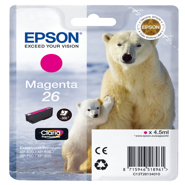 EPSON - C13T26134012 - Epson - Cartuccia ink - 26 - Magenta - C13T26134012  - 4,5ml