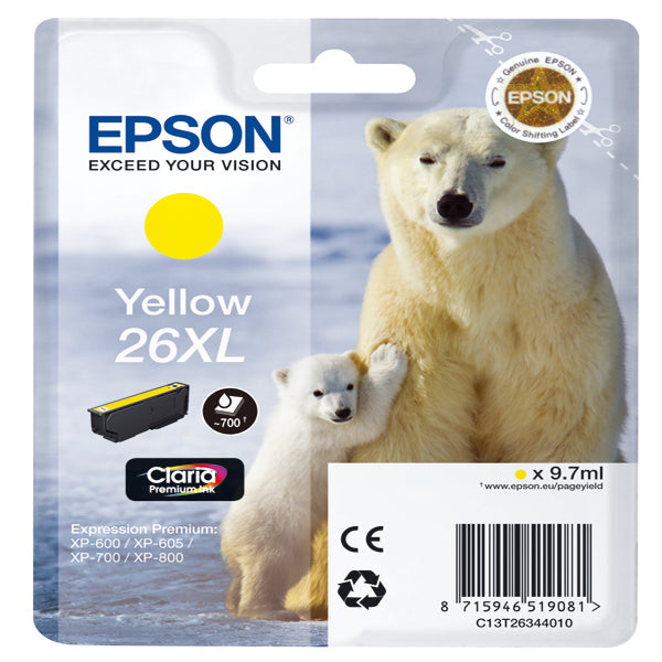 EPSON - C13T26344012 - Epson - Cartuccia ink - 26XL - Giallo - C13T26344012 - 9,7ml