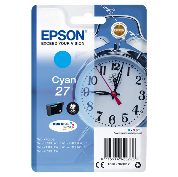 EPSON - C13T27024012 - Epson - Cartuccia ink - 27 - Ciano - C13T27024012 - 3,6ml