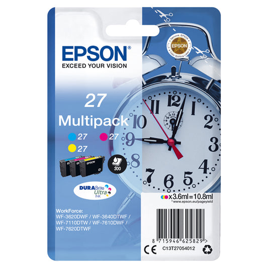 EPSON - C13T27054012 - Epson - Confezione Cartuccia ink - 27 - C-M-Y - C13T27054022 - 3,6ml cad