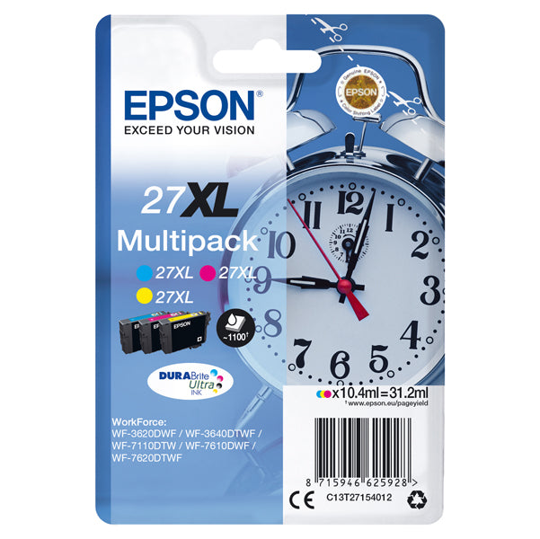 EPSON - C13T27154012 - Epson - Confezione Cartuccia ink - 27XL - C-M-Y - C13T27154022 - 10,4ml cad