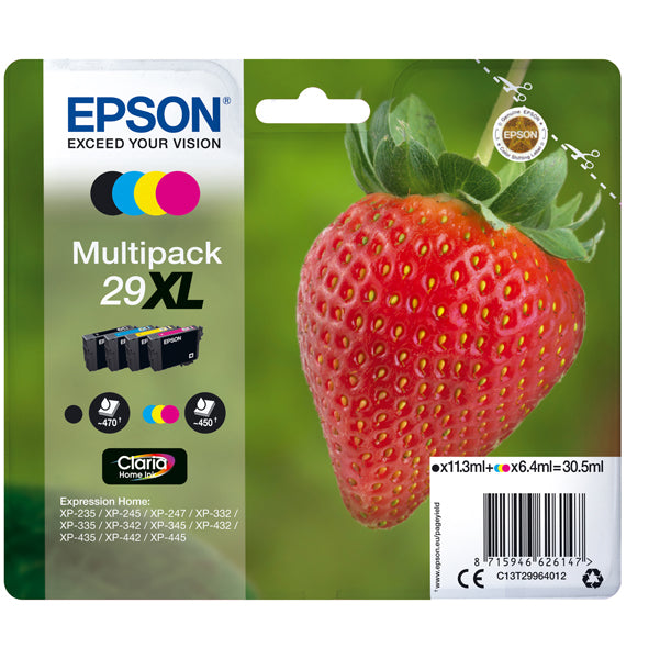 EPSON - C13T29964012 - Epson - Confezione Cartuccia ink - 29XL - C-M-Y-K - C13T29964012 - C-M-Y 6,4ml cad - K 11,3ml