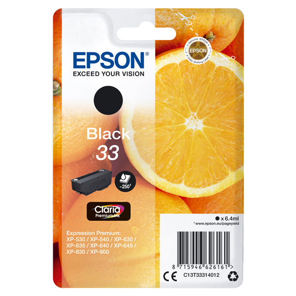 EPSON - C13T33314012 - Epson - Cartuccia ink - 33 - Nero - C13T33314012 - 6,4ml