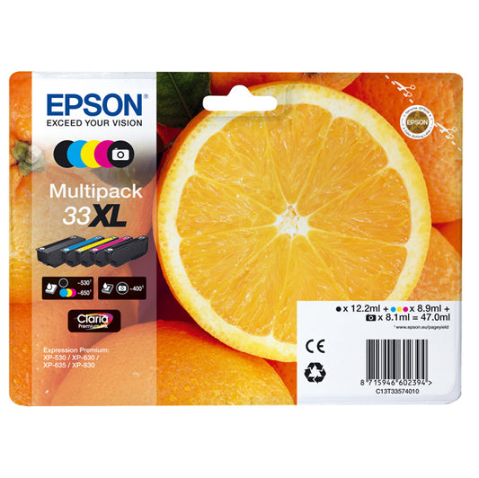 EPSON - C13T33574011 - Epson - Cartuccia ink - 33XL - C-M-Y-K-K PH - C13T33574011 - C-M-Y 8,9ml - K 12,2ml - K PH 8,1ml