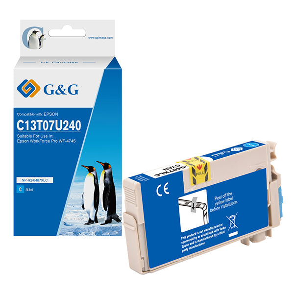 G&G - NP-R2-0407XLC - GG - Cartuccia ink Compatibile per Epson WorkForce Pro WF-4745 - Ciano