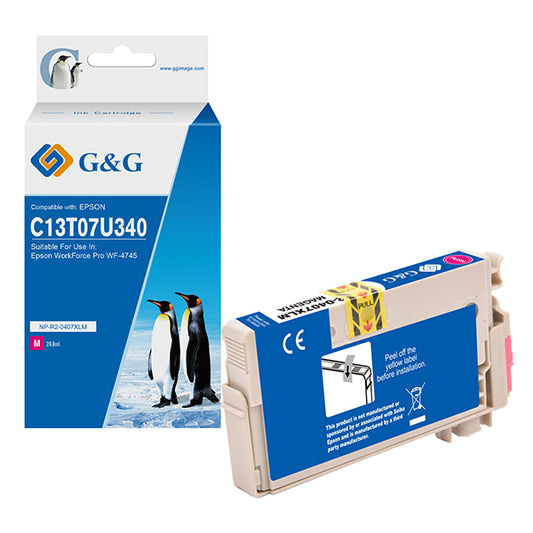 G&G - NP-R2-0407XLM - GG - Cartuccia ink Compatibile per Epson WorkForce Pro WF-4745 - Magenta