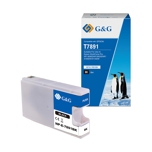 G&G - NP-E-07891BK - GG - Cartuccia ink Compatibile per Epson workforce pro wf-5690dwf- wf-5620dwf - Nero