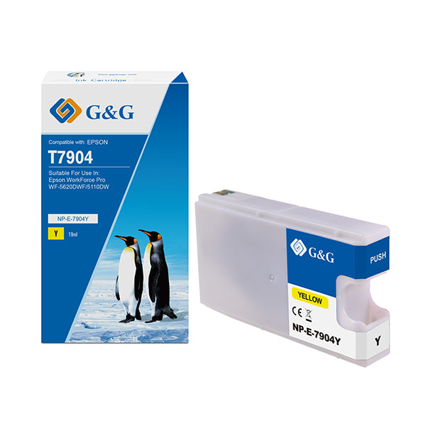 G&G - NP-E-07904Y - GG - Cartuccia ink Compatibile per Epson WorkForce Pro WF-5620DWF-WF-5110D - Giallo